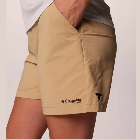 COLUMBIA Summit Valley Hiking Shorts II 5" Titanium Omni-Shield Khaki Women's 10 - Picture 1 of 15